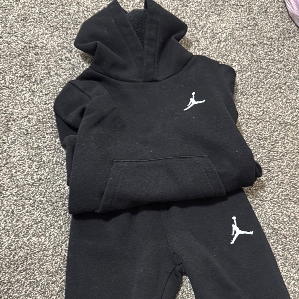 Jordan Kids Black Hoodie and Bottoms Set
